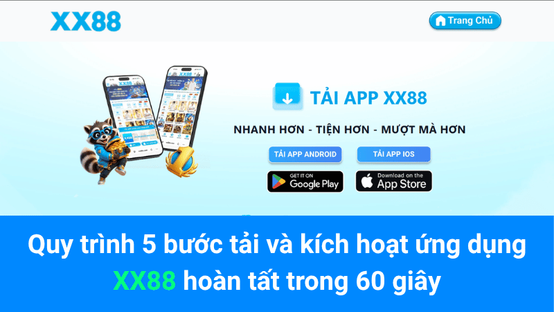 Quy trình 5 bước tải và kích hoạt ứng dụng XX88 hoàn tất trong 60 giây